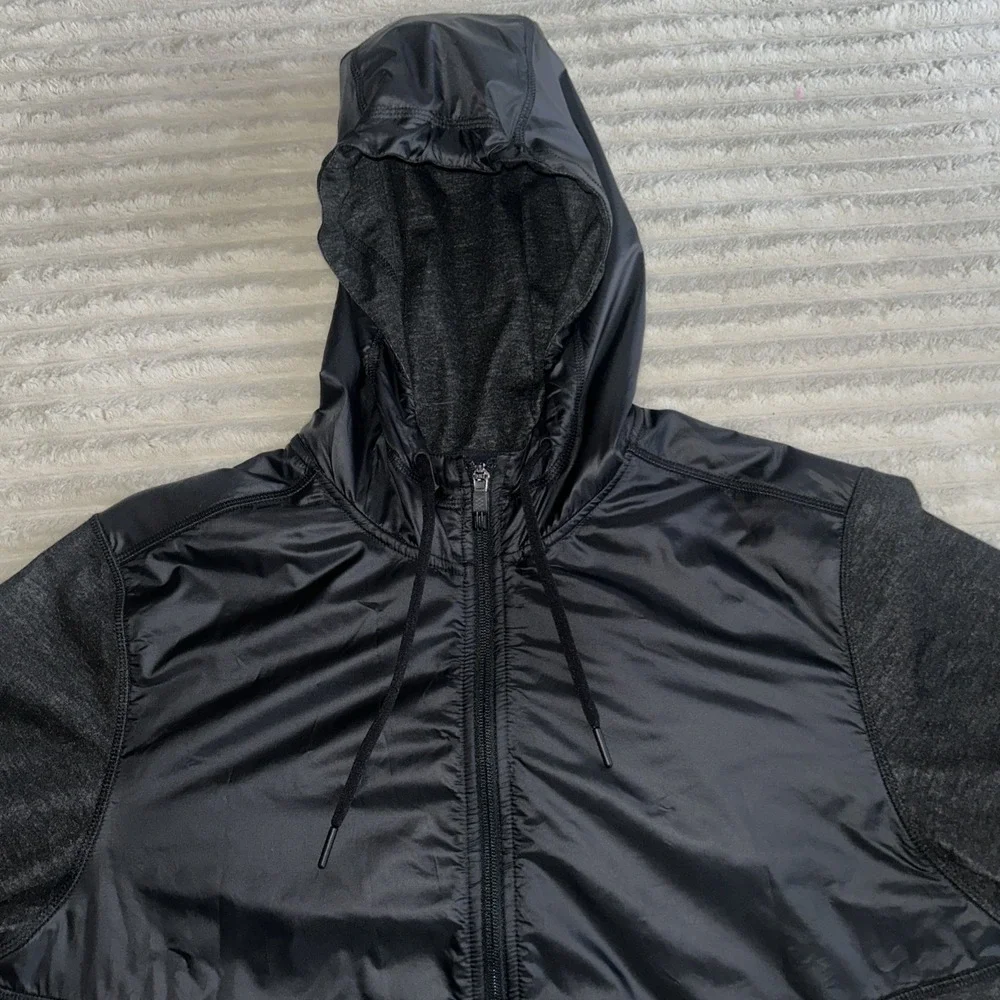 Rhone Tech Terry Full Zip Jacket‎ Mens M Black Commuter Active Hooded Hybrid